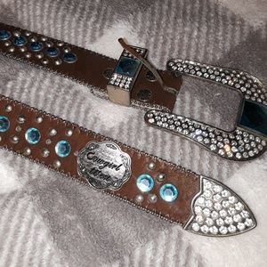 Womens western blingy belt